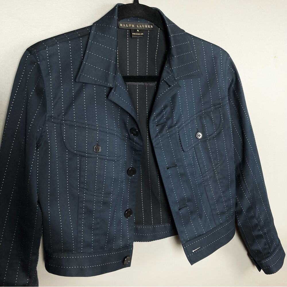 Ralph Lauren Black Label jacket size 6 XS cotton pinstripe NEW menswear vtg